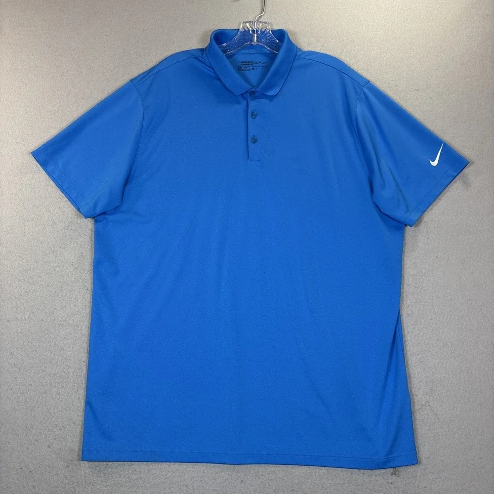 Nike Dri Fit Golf Shirt‎ XL Polo Aqua Blue Outdoor Sport Leisure